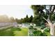 Beautifully landscaped backyard featuring a pool, patio, and lush greenery at 38 Sedgwick Dr, Cherry Hills Village, CO 80113