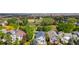 Scenic aerial view showcasing a neighborhood with green spaces and well-maintained homes at 6650 Stagecoach Ave, Firestone, CO 80504