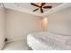 Neutral bedroom with ceiling fan and carpet at 6742 S Winnipeg Cir # 105, Aurora, CO 80016