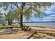 Lakeside beach featuring sandy shores and picnic tables under shady trees, perfect for outdoor relaxation at 15597 E Dorado Ave, Centennial, CO 80015