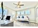 Bedroom with daybed, ceiling fan, and window coverings at 3734 Makley Cir, Castle Rock, CO 80104