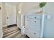 Entryway with white shoe storage cabinets and gray flooring at 3734 Makley Cir, Castle Rock, CO 80104