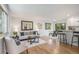 Spacious living area with an open layout, hardwood floors, and modern decor at 9345 W Iowa Pl, Lakewood, CO 80232