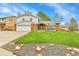 Charming two-story home with brick accents, well-manicured lawn, and attached two-car garage at 7796 S Marshall Ct, Littleton, CO 80128