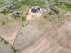 Panoramic aerial view of the property showing the location within the neighborhood and size of the surrounding lots at 39550 E 142Nd Ct, Hudson, CO 80642