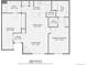 Floor plan featuring 977 sq ft with dining area, living room, kitchen, and two bedrooms at 4100 Albion St # 611, Denver, CO 80216