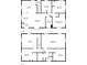Upstairs and downstairs floor plan showing the layout of the bedrooms, living spaces, kitchen and bathrooms at 7101 Alan Dr, Denver, CO 80221