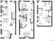 Detailed floor plan showcasing the layout of the main floor, second floor and basement of the house at 1580 N Franklin St, Denver, CO 80218