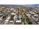 Expansive aerial view of a neighborhood with tree-lined streets and a variety of homes at 70 N Grant St # 10, Denver, CO 80203