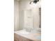 Bathroom featuring double sink vanity with unique decorative mirrors at 1264 Uinta St, Denver, CO 80220