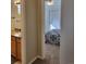 Partial view of bathroom with granite countertop at 13349 Krameria St, Thornton, CO 80602