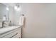 Clean and simple bathroom with modern fixtures and a granite countertop at 1350 Lawrence St # 2F, Denver, CO 80204