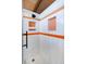 Stylish shower with custom tile and glass door at 5450 Mohawk Rd, Littleton, CO 80123