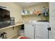 Practical laundry room featuring modern appliances, countertops, and efficient storage solutions at 10265 Olathe St, Commerce City, CO 80022