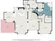 Floor plan featuring kitchen, primary bedroom and bath, living room and balcony at 12963 Silver Elk Ln, Littleton, CO 80127
