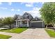 Charming two-story home with a well-maintained lawn and inviting front porch at 16376 Stonefeld Pl, Parker, CO 80134