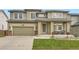 Inviting home with a two-car garage, quaint front porch and attractive, landscaped yard at 9680 Burberry Way, Highlands Ranch, CO 80129