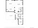 Layout of the first floor with dimensions, including the kitchen, living room, bedroom, bath, and garage at 942 Wagon Bend Rd, Berthoud, CO 80513
