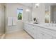 Elegant bathroom featuring a double vanity, and contemporary lighting fixtures at 5101 Quitman St, Denver, CO 80212