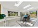 Sun-filled dining room with skylights, garden views, and modern decor at 7413 S Tamarac St, Centennial, CO 80112