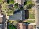 An aerial view of the home's roof, yard, driveway, and neighborhood at 3025 Ivanhoe St, Denver, CO 80207