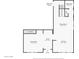 Floor plan layout of the main level, highlighting the living room, kitchen, dining room, and foyer at 8985 E 29Th Pl, Denver, CO 80238