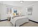 Bright bedroom with white walls, carpet, and windows dressed with matching blinds to give a clean and refreshing feel at 4842 Steele St, Denver, CO 80216