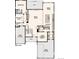The main level floor plan includes the kitchen, dining and living areas, plus a 1-bay and 2-bay garage at 1783 Morgan Dr, Erie, CO 80516