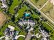 Aerial view showing an expansive property featuring a pool, basketball court, main house, and grounds at 4030 E Forbes Ct, Greenwood Village, CO 80121