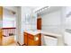 Bathroom featuring a modern vanity, toilet, and neutral finishes at 2314 Flagstaff Dr, Longmont, CO 80504