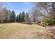 Expansive backyard with mature trees, stone pathways, and lush greenery at 1 Gooseberry Ln, Cherry Hills Village, CO 80113