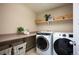 A functional laundry room features modern appliances and plenty of counter space and storage at 25403 E 2Nd Ave, Aurora, CO 80018