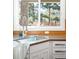 Close-up of a kitchen sink area, featuring modern appliances and natural lighting from a window at 1448 E Maplewood Ct, Centennial, CO 80121