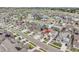 Aerial view shows neighborhood and proximity to schools at 22472 E Narrowleaf Cir, Aurora, CO 80016
