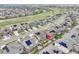 Aerial view of community shows neighborhood and nearby open space at 22472 E Narrowleaf Cir, Aurora, CO 80016