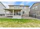 The backyard features a covered patio with an outdoor kitchen setup for hosting gatherings at 22472 E Narrowleaf Cir, Aurora, CO 80016