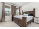 Comfortable main bedroom with a large bed, carpet, and two windows with curtains at 24326 E Ohio Dr, Aurora, CO 80018