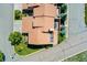 Aerial view showing roof detail with skylight and outdoor deck at 9117 Nambe Trl, Lone Tree, CO 80124