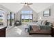 Serene main bedroom with vaulted ceilings, expansive windows, and plush carpeting at 3048 Deer Creek Ranch Loop, Parker, CO 80138