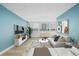 Inviting living room featuring modern decor, light wood floors, and scenic city views at 1196 N Grant St # 705, Denver, CO 80203