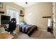 Cozy bedroom featuring plush carpeting, a window with natural light, and a desk at 6840 Northstar Cir, Castle Rock, CO 80108