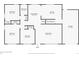 First floor plan featuring bedrooms, bathrooms, dining room, living room, kitchen and attached garage at 3061 S Mabry Ct, Denver, CO 80236