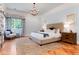 Comfortable main bedroom featuring a plush bed, elegant lighting and a serene atmosphere at 4800 S Franklin St, Cherry Hills Village, CO 80113