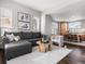 Bright and airy living room featuring modern decor, plush seating, and an open layout at 8855 E 55Th Ave, Denver, CO 80238