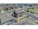 Aerial view of backyard featuring a patio, fenced yard, and well-maintained landscaping at 2177 Shadow Creek Dr, Castle Rock, CO 80104
