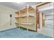 Basement featuring shelves and light blue carpet at 8259 Nola Dr, Denver, CO 80221