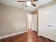 Bedroom boasts hardwood floors, closet, and fresh paint at 4293 Graham Ct, Boulder, CO 80305