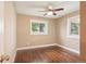 Bedroom with hardwood floors and a bright window at 4293 Graham Ct, Boulder, CO 80305