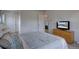 Bright bedroom with a TV, featuring neutral walls and a comfortable bed at 17912 E Milan Pl, Aurora, CO 80013