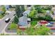 Aerial view of the property showing backyard, storage container and surrounding neighborhood at 103 S Zenobia St, Denver, CO 80219